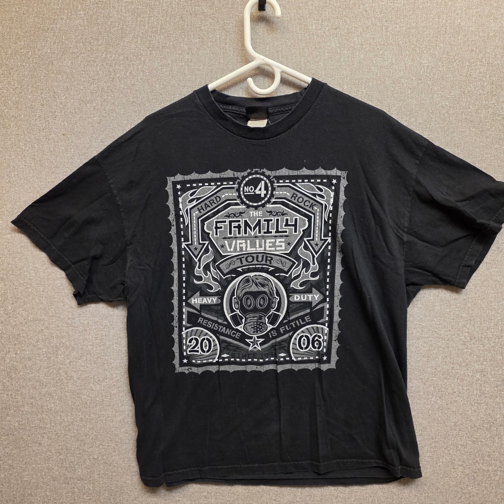 Vintage 2006 Family Values Tour Shirt Korn Deftones Nu Metal Band Tee Black
